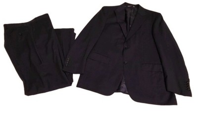 Canali Silver Label 2 Piece Suit Wool Navy Blue Pinstripe Blazer 52R/Pants 36R. 
