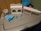 Vintage Barbie Doll Laundromat Accessories With Iron Board, Iron & Laundry Soap