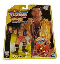 WWF RAZOR RAMON Wrestling Official Figure MOC Hasbro WWE 1993 US Yellow card