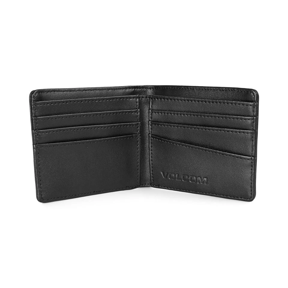 Volcom Einzel Stein Leder Portemonnaie - Schwarz - Bild 3 von 4