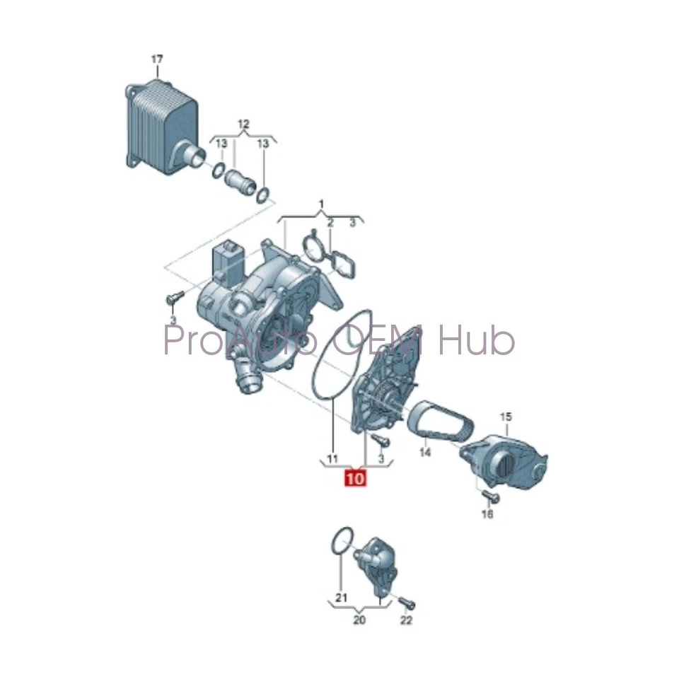 06L121012A OEM INA Thermostat&engine water pump For 2016 Audi A3 A4 A5 A6 Q5 TT - Imagem 4 de 4