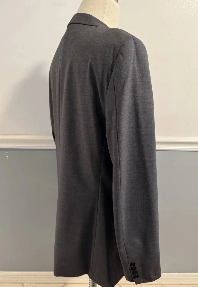 Theory Blazer Jacket Mens 44L Gray Wool Blend Xylo NP Godsford Stretch Modern - Image 4 of 4