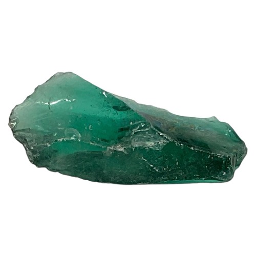 Emerald Green Translucent Art Glass Cullet Glowing Manganese Slag Glass #5GL216 - Picture 6 of 7