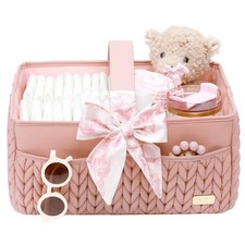 Luxurious Baby Diaper Caddy, Nursery Storage Basket for Newborn Boy and Girl,...