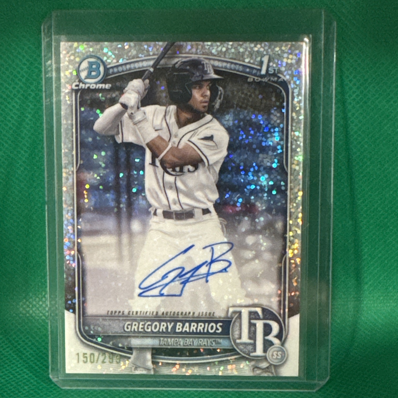 Gregory Barrios 2025 Bowman Chrome 1st Speckle Refractor Auto /299 CPA-GB
