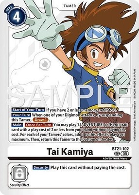 Tai Kamiya Foil - BT21-102 NM - Digimon TCG