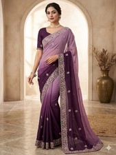 Saree Party Wear Wedding Designer Indian Blouse Sari Bollywood Ethnic Pakistani