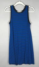 Old Navy Dress Women's Medium Blue Striped Pullover Tank Knee Stretch Sleeveless