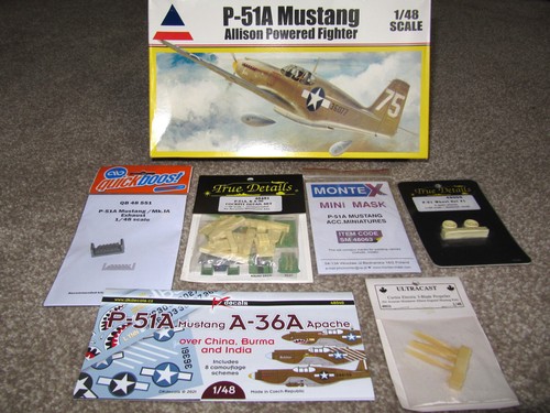 1/48 Accurate Miniatures P-51A Mustang ++LOTS OF EXTRAS++Builders Special! 3402