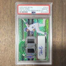 2022 Leaf Metal Top 100 Druw Jones #T-DJ1 Green Mojo Auto /2 PSA Baseball