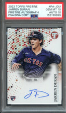2022 Topps Pristine Jarren Duran RC PSA 10 PSA/DNA 10 Boston Red Sox 9899