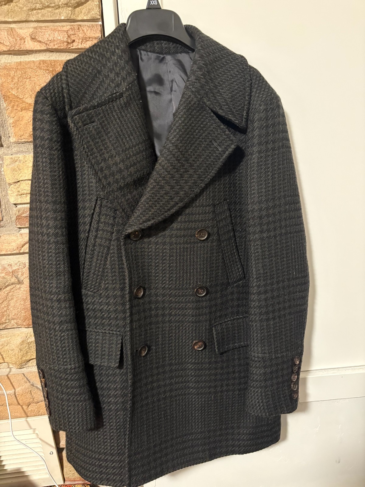 Spier & Mackay Peacoat 36R | Italian Angelico Wool | Double Breasted | Charcoal