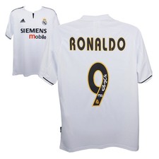 Ronaldo Nazario Signed Real Madrid Home Soccer Jersey 9 With Beckett Witness