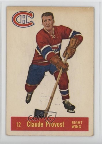 Claude Provost #12 1957 Parkhurst card