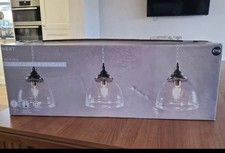 Next Pewter Grey Bergen 3 Light Pendant Ceiling Light