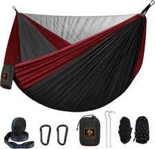 Camping Hammock, Portable Hammocks with Mosquito Net,Lightweight Nylon Parachute