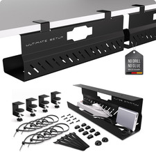 Under Desk Cable Management Tray No Drill Wire Management - Cord Organizer H