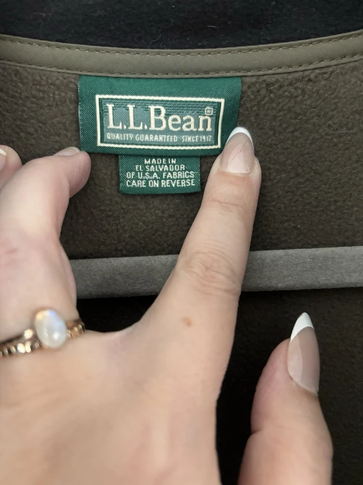 VINTAGE L.L. Chaqueta polar Bean 2XL Polartec cremallera completa para hombre verde caqui años 90 Y2K Foto 4 de 4