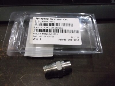 NEW IN PKG SPRAYING SYSTEMS H1/2U-316SS80100 80100 VEEJET NOZZLE 316SS (WL13-1)