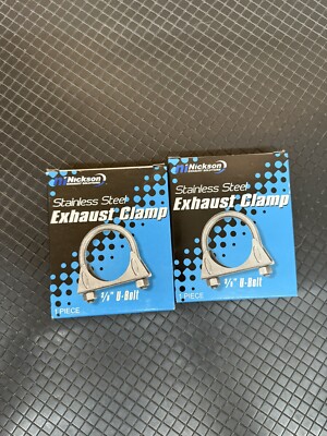 Ni Nicksons Exhaust Solutions Stainless Steel Exhaust Clamp 3/8  U-Bolt (2pk)