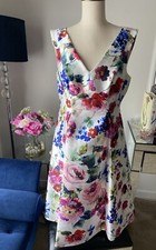 Women s Adrianna Papell Sleeveless Midi Dress Floral Fully Lined Sz 6 Pockets