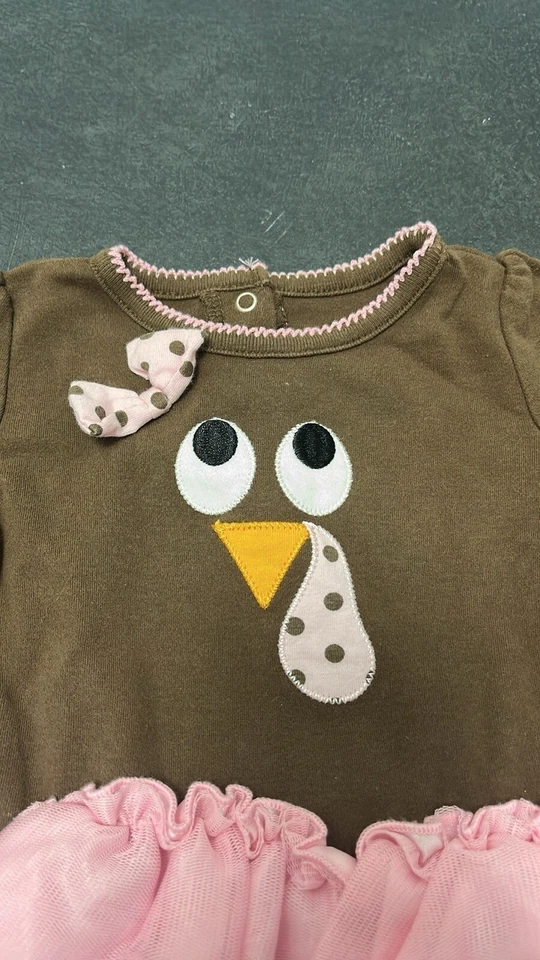 Koala Kids Baby Turkey One Piece with Ruffle Skirt size 6-9 months - Image 2 of 4