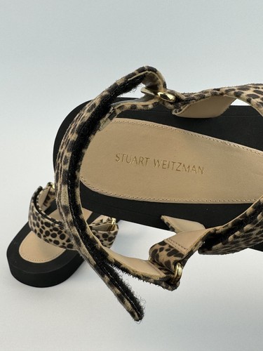 Stuart Weitzman Vail Slingback Sandals Cheetah Suede NEW Women’s Size 6 $250 - Picture 4 of 6