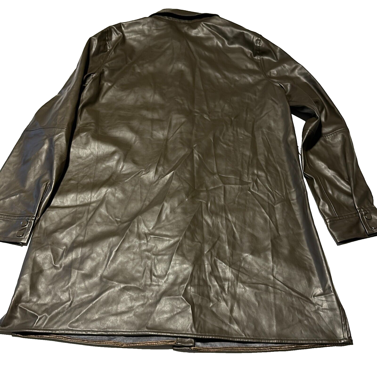 Sanctuary Women's Faux-Leather Shirtdress - Green - Size L