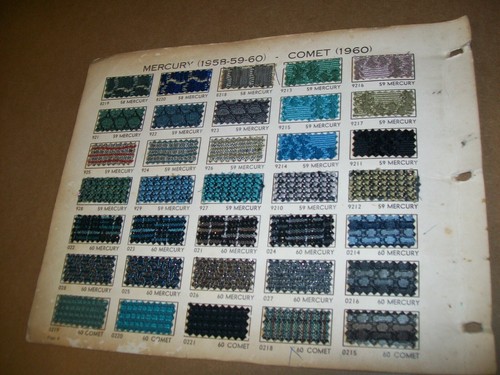 1957 1958 1959 Mercury & Lincoln + 1960 Mercury car upholstery sample set-used - Picture 2 of 4