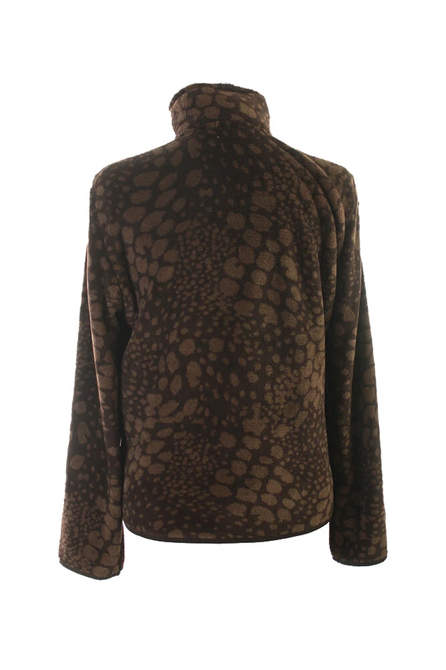 Chaqueta activa vintage de algodón marrón manga larga estampada polar M Foto 2 de 3