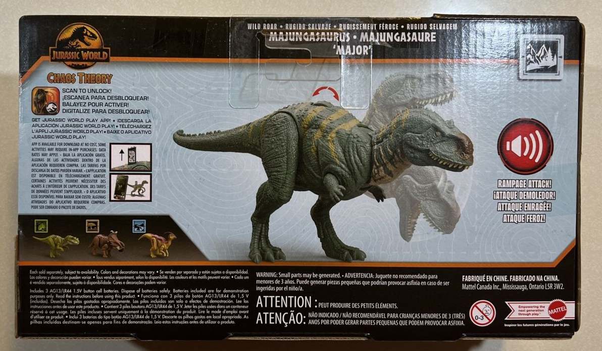 Mattel – Majungasaurus Rugissement Féroce – Jurassic World – Figurine 33 Cm – Attaque Par Morsures, Son Et Jeu Numérique – Dès 4 Ans