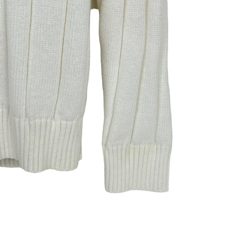 Nautica Men's Sweater Size XL 100% Cotton Knit White Crewneck Pull Over - Picture 8 of 8
