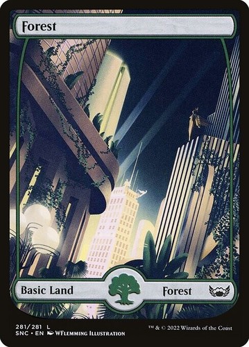 MTG Forest (280) Full Art ** Streets of New Capenna ** English (NM