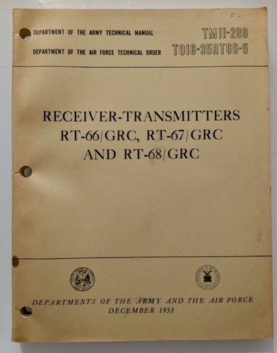 TM 11-289 Empfänger-Sender RT-66/GRC, RT-67/GRC, RT-68/GRC (1953)