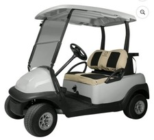 Fairway Golf Cart Neoprene Paneled Seat Cover Khaki  Black