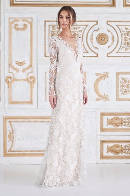 open back lace bridesmaid dress Orla| Lace Wedding Dress L / Ivory / Chai