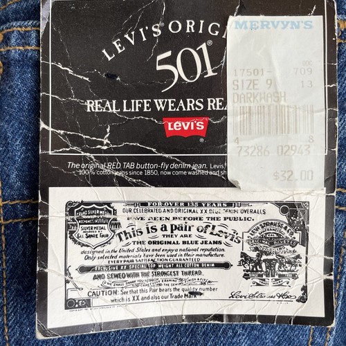 ORIGINAL NWT 80’s LEVIS 501 Dark Wash High Waisted Mom Jeans Women’s Size 26 - Picture 7 of 9
