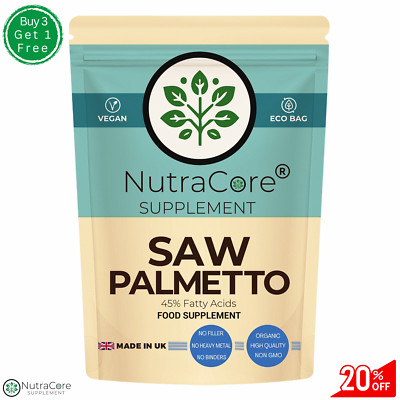 Sägepalme Kapseln 600mg (45% Fettsäuren) - Haarausfall & Prostata Gesundheit - 90 Kapseln