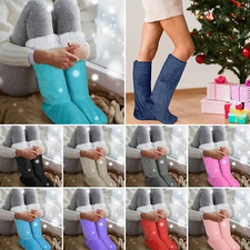 Sherpa Slipper Socks Women Kids Winter Indoor Non Skid Booties Soft Warm Fuzzy