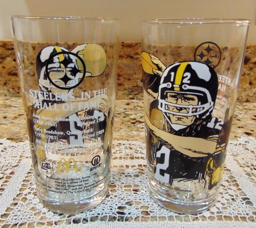 NFL Pittsburg Steelers Hall of Fame Collector's Series 16-oz Glasses Lot of 5 - Picture 5 of 8