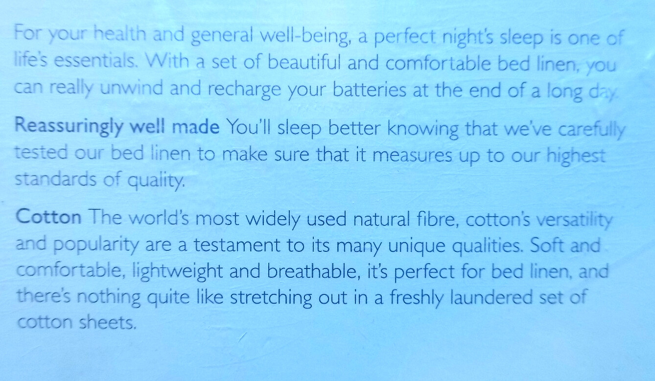 JOHN LEWIS Cotton 220 Thread Count Duvet Cover Super Kingsize CG BA7