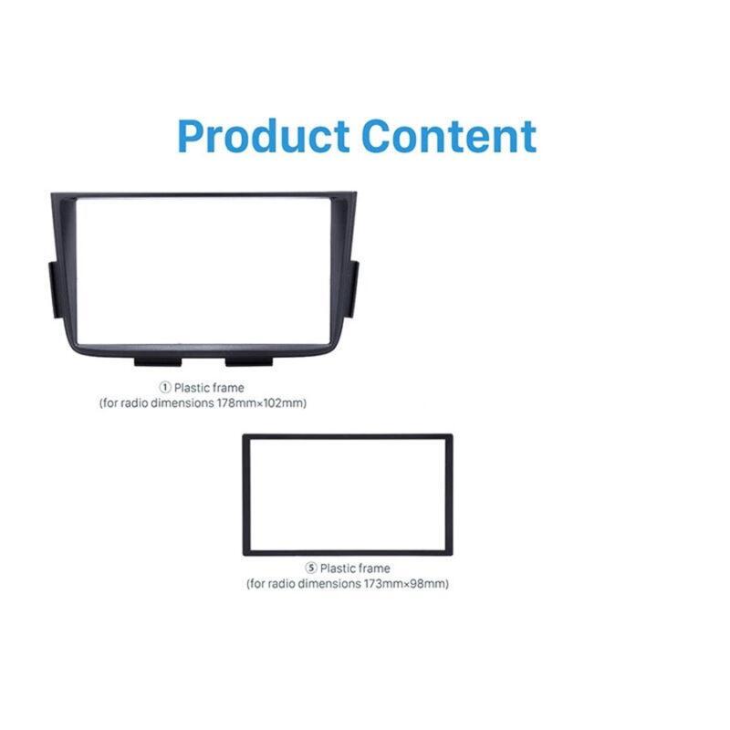 1Pc Car Double Din Radio Stereo Panel Trim Kit Black ABS For 20012006