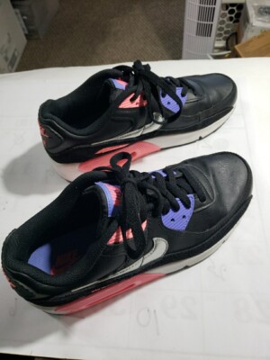 Nike Air Max 90 LTR Girls Size 6Y Black Pink Athletic Shoes Sneakers CD6864-011