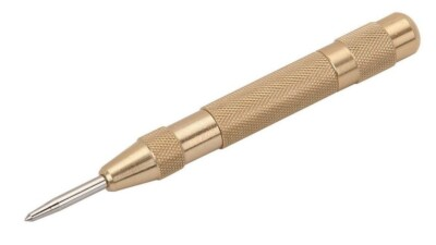 #ad IRONTRON 5 in AUTOMATIC CENTER PUNCH Item# 44098 BRASS BODY ALLOY STEEL POINT $14.99