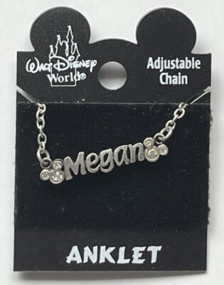 Genuine Disney Name MEGAN Ankle Bracelet Anklet Mickey Mouse Fits Up To 9''