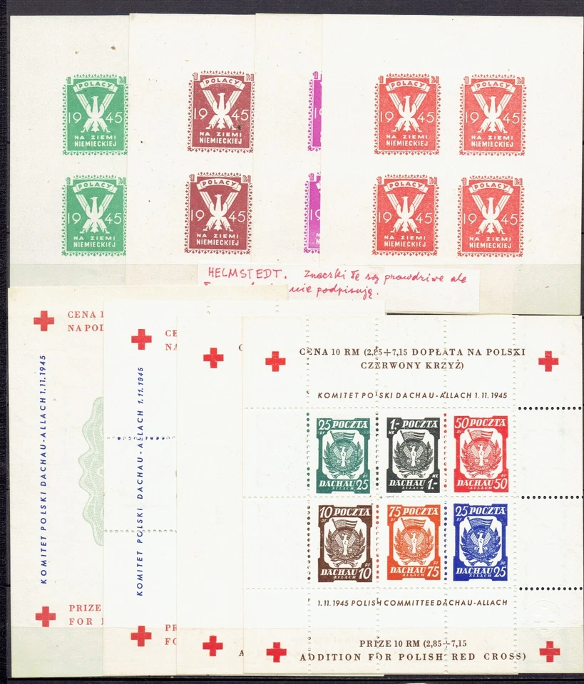 RARE   1945  ,, HELMSTED ''  ,,4 '' BLOCKS  OF  ,,4 '' STAMPS  + ,, 4 ''  BLOCKS - Image 3 of 4