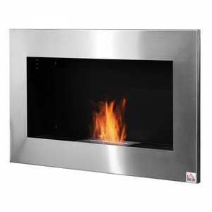 Fireplace Stainless 35 5 Contemporary Wall Mounted Ventless