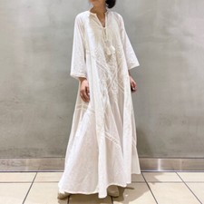 Womens V Neck Floral Long Sleeves Maxi Dress Casual Oversize Loose Robes Gown
