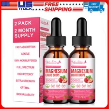 2000mg MAGNESIUM LIQUID DROPS Sleep Efficiency  Stress Levels SUGAR free