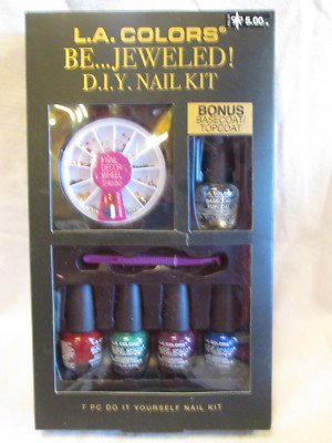 L.A. Colors Be Jeweled DIY Nail Design Kit, 8 Pc Gift Set, with Tutorial, NEW